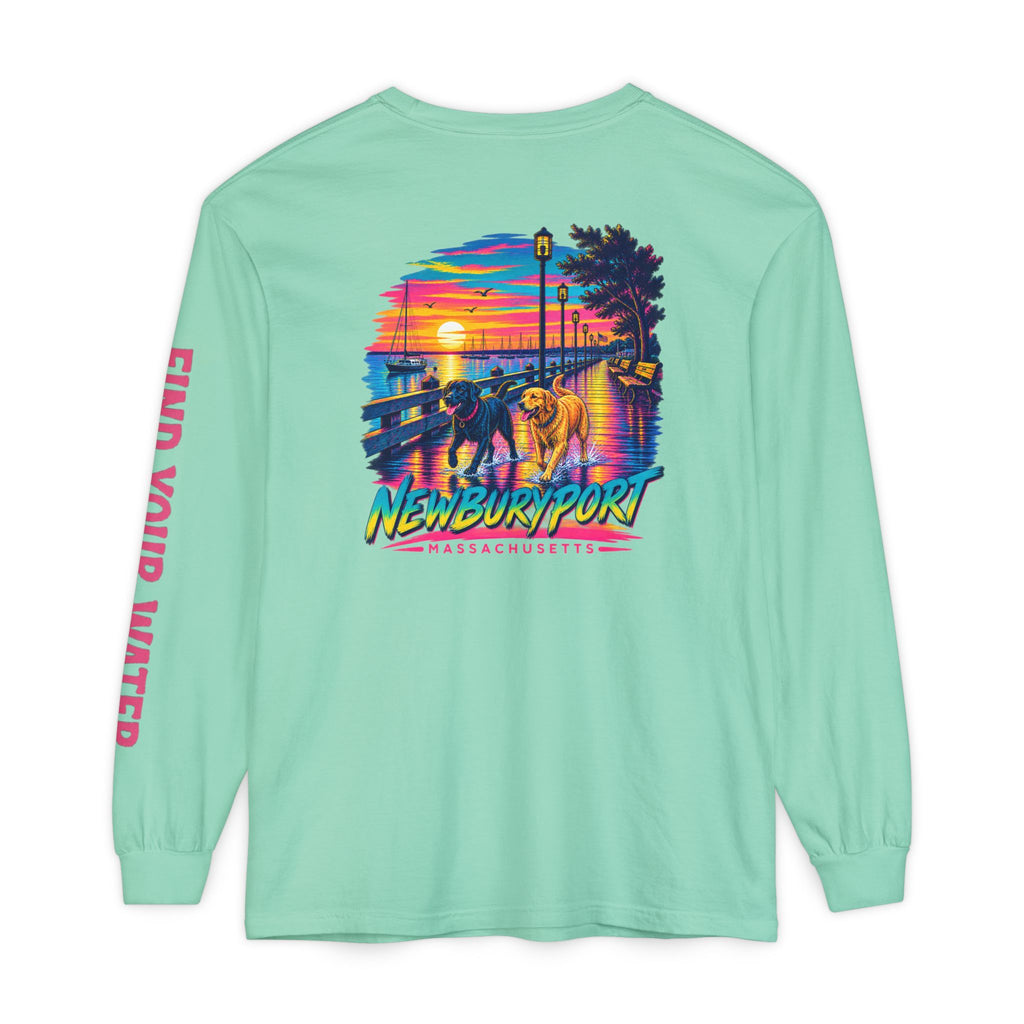 Wet Dog Locals Newburyport MA Boardwalk Long Sleeve T-Shirt | Find Your Water