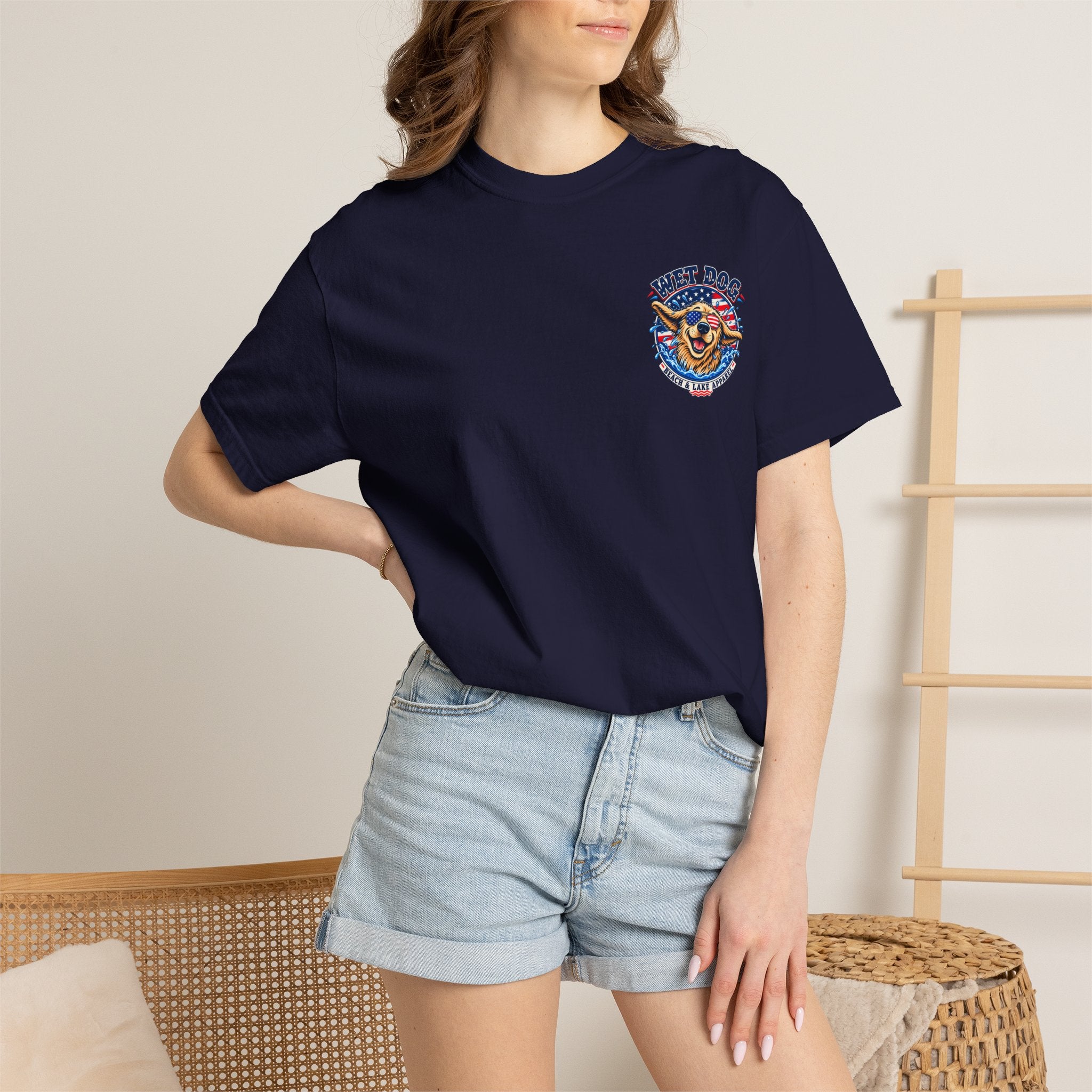 Patriotic Wet Dog T-shirt | Beach & Lake Apparel