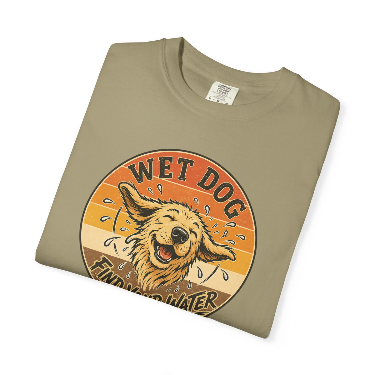 Wet Dog Find Your Water T-shirt | Retro Golden Retriever Graphic