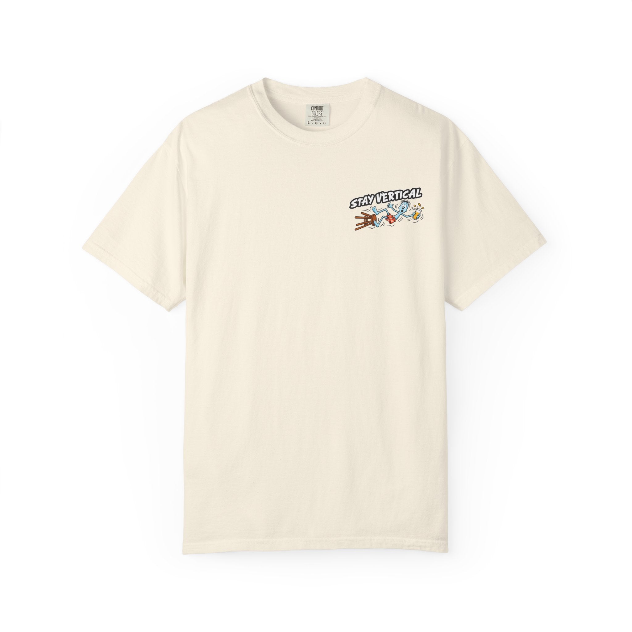 Stay Vertical Fall off Bar Stool T-shirt | Tropical Beach Bar Stool Fall