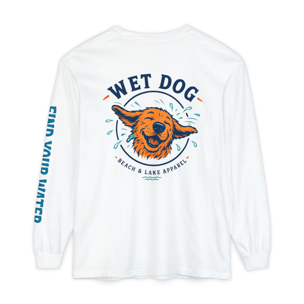 Wet Dog Shake Logo Long Sleeve T-Shirt | Find Your Water sleeve print