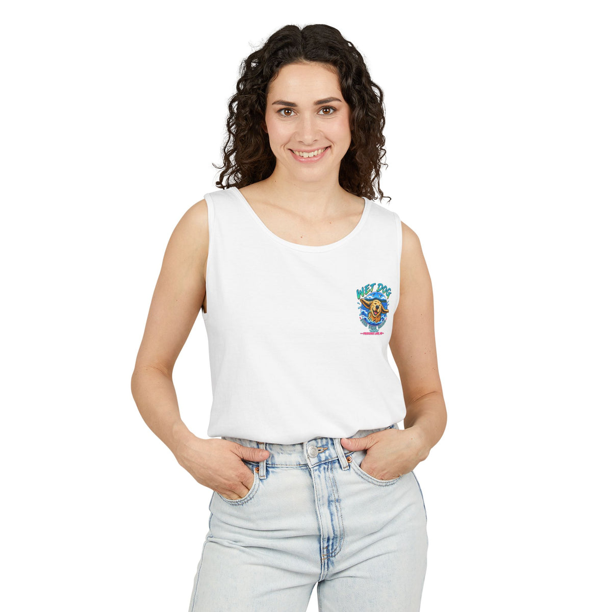 Province Lake Boat Tank Top — Retro Sunset Beach Vibe