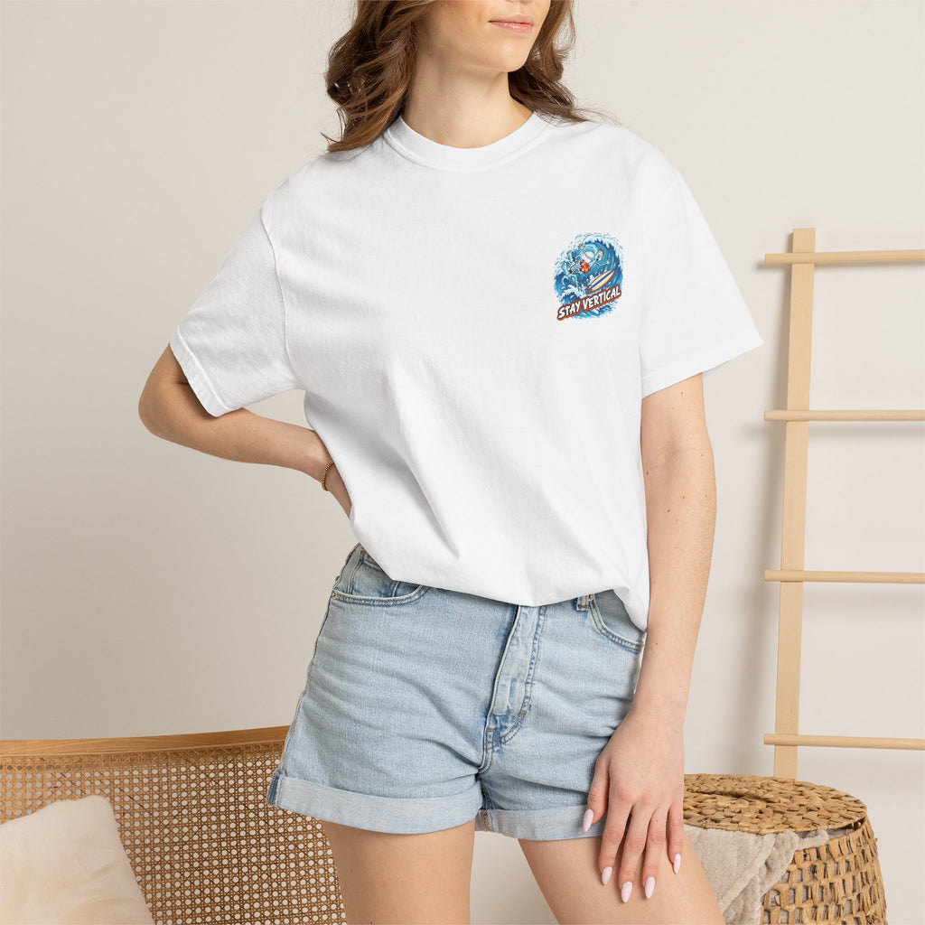 Stay Vertical Surfing Shirt | Surf Wave Sunset T-Shirt