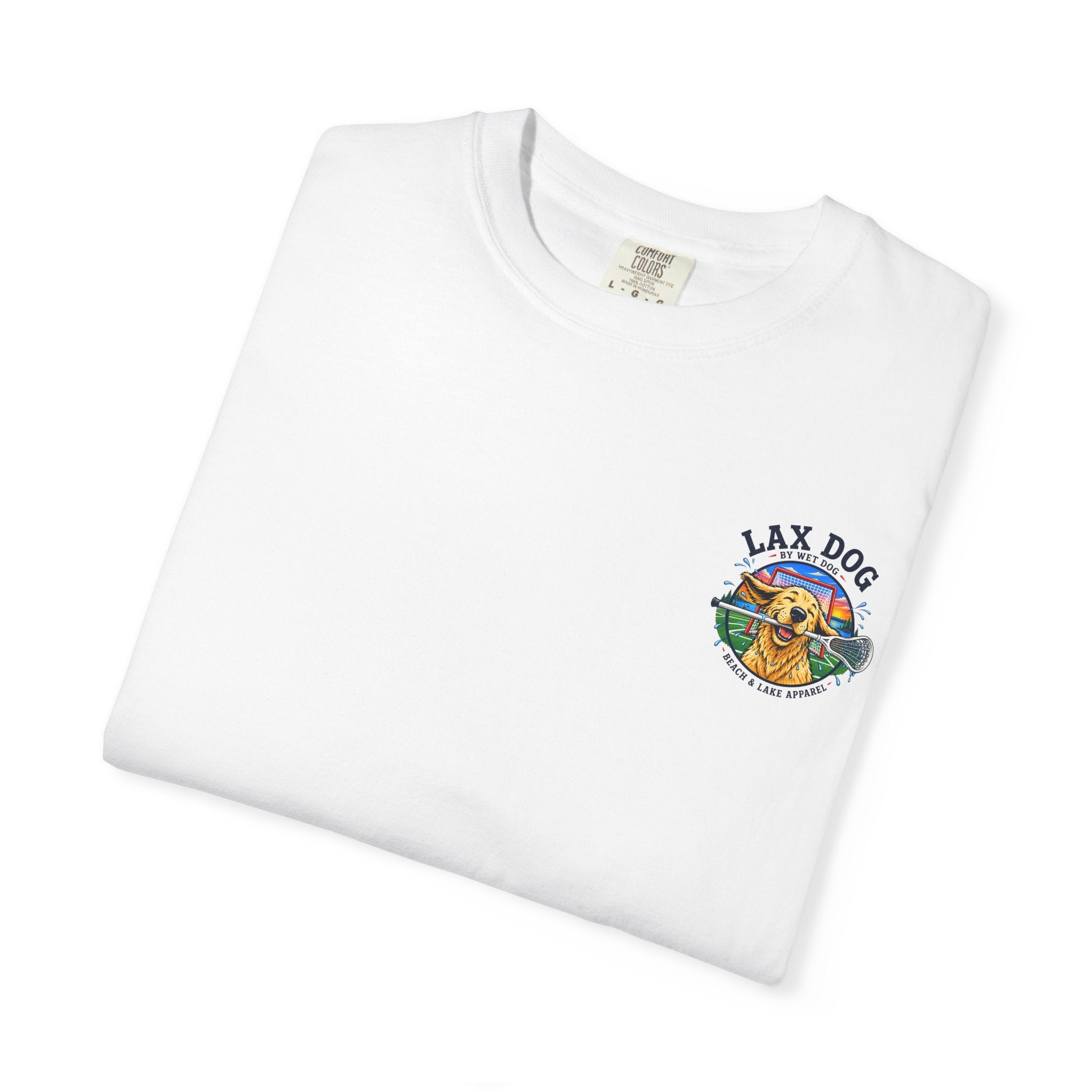 Lax Dog Unisex T-Shirt — Wet Dog Lax Lacrosse Beach Graphic Tee