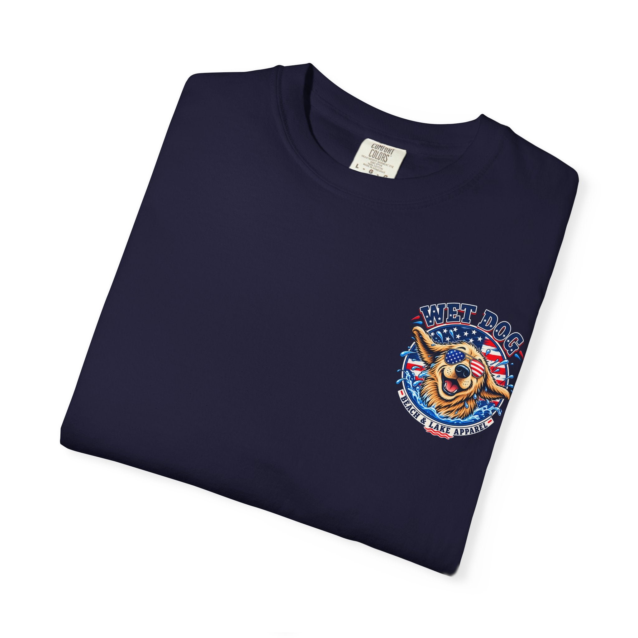 Patriotic Wet Dog T-shirt | Beach & Lake Apparel