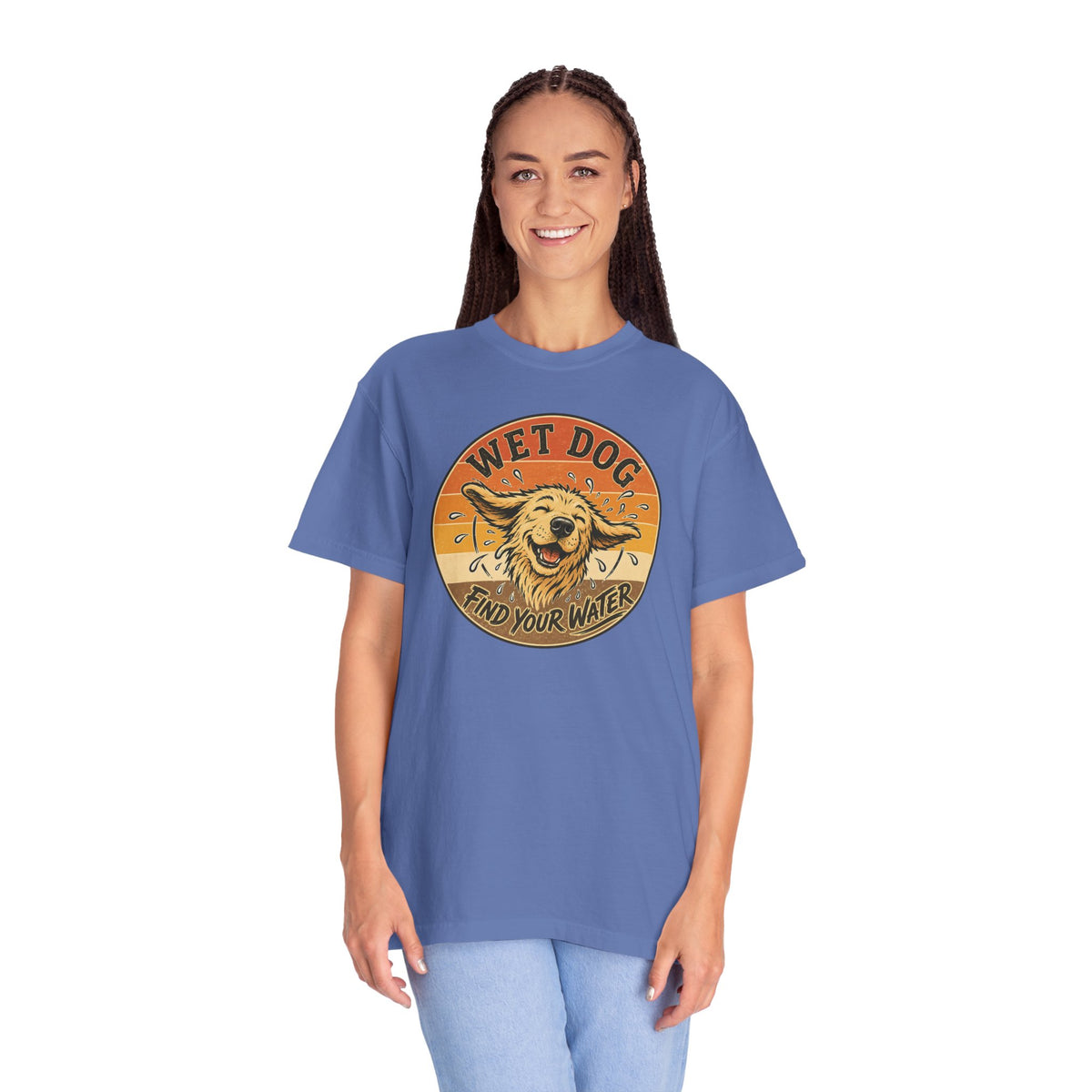 Wet Dog Find Your Water T-shirt | Retro Golden Retriever Graphic