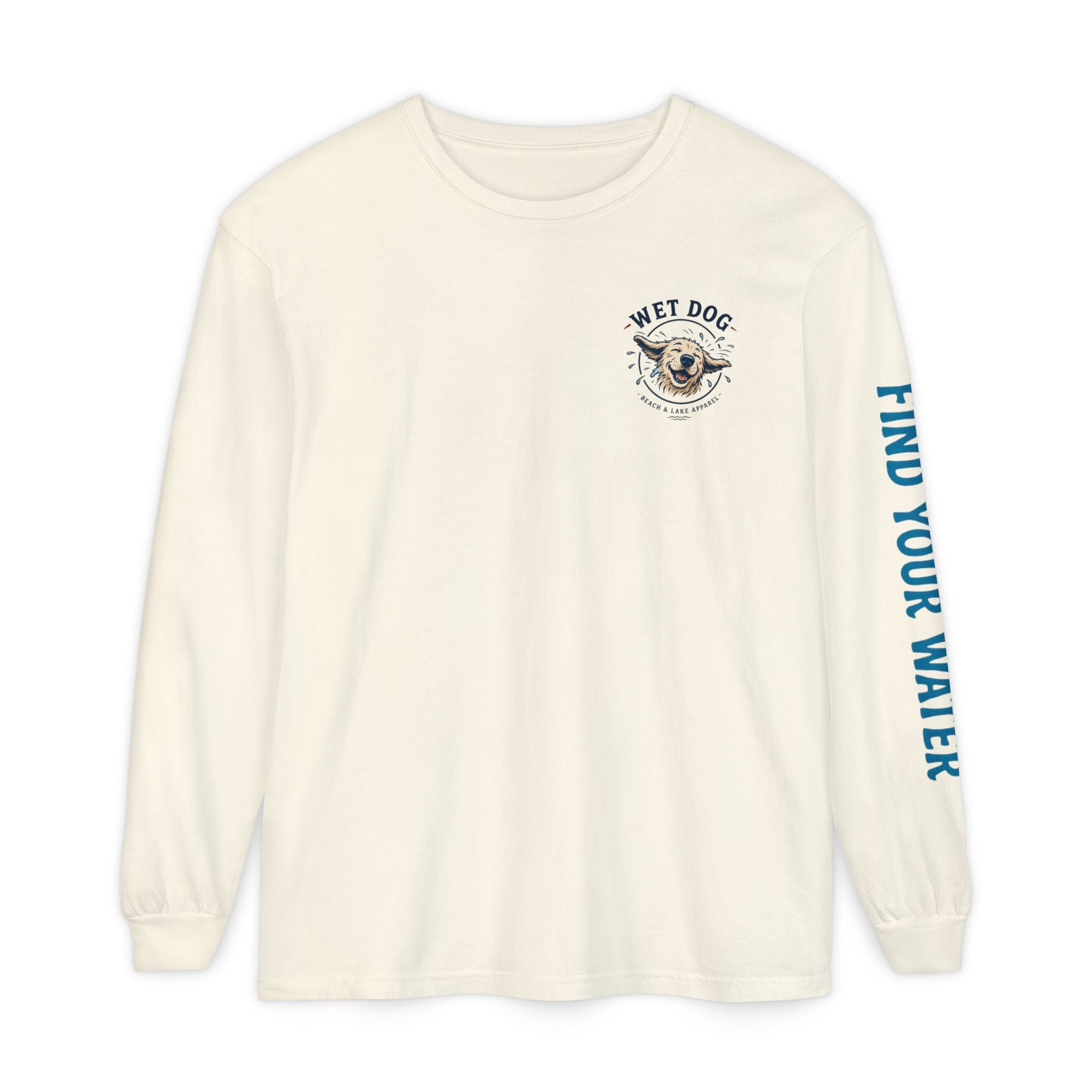 Autumn Leaves Shake Wet Dog Long Sleeve T-Shirt | Beach & Lake Apparel