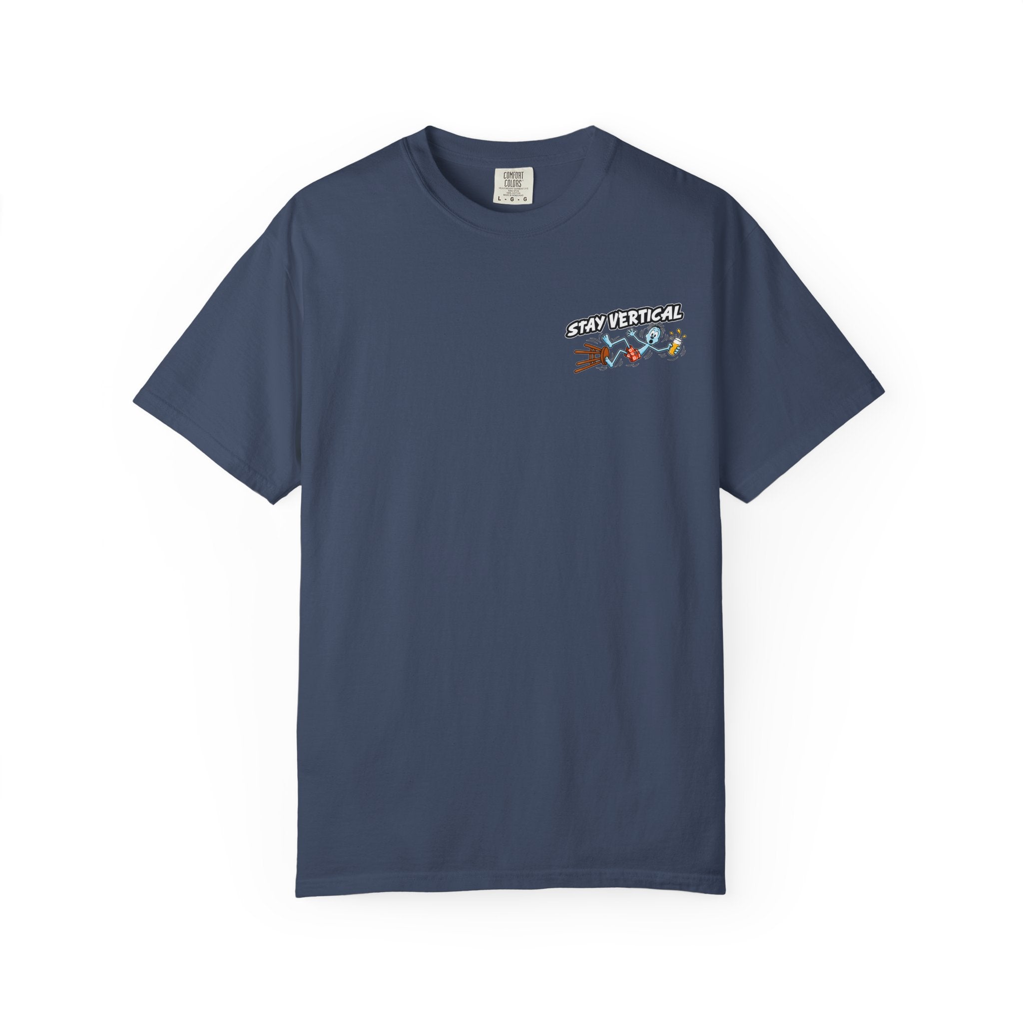 Stay Vertical Fall off Bar Stool T-shirt | Tropical Beach Bar Stool Fall