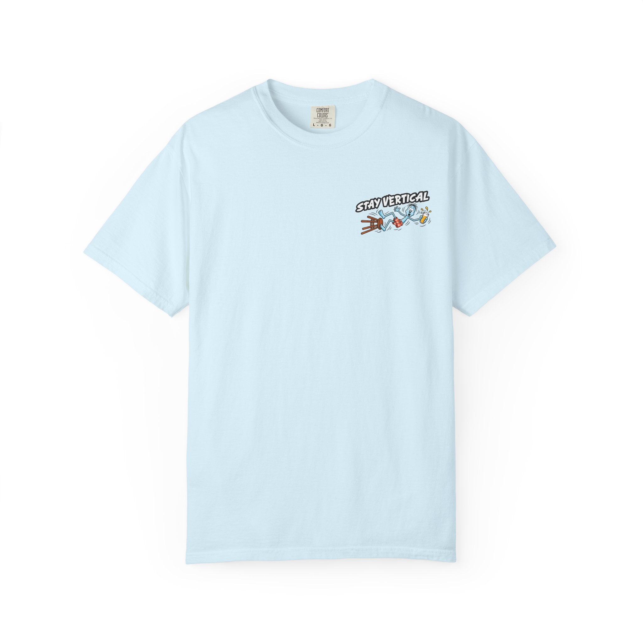 Stay Vertical Fall off Bar Stool T-shirt | Tropical Beach Bar Stool Fall