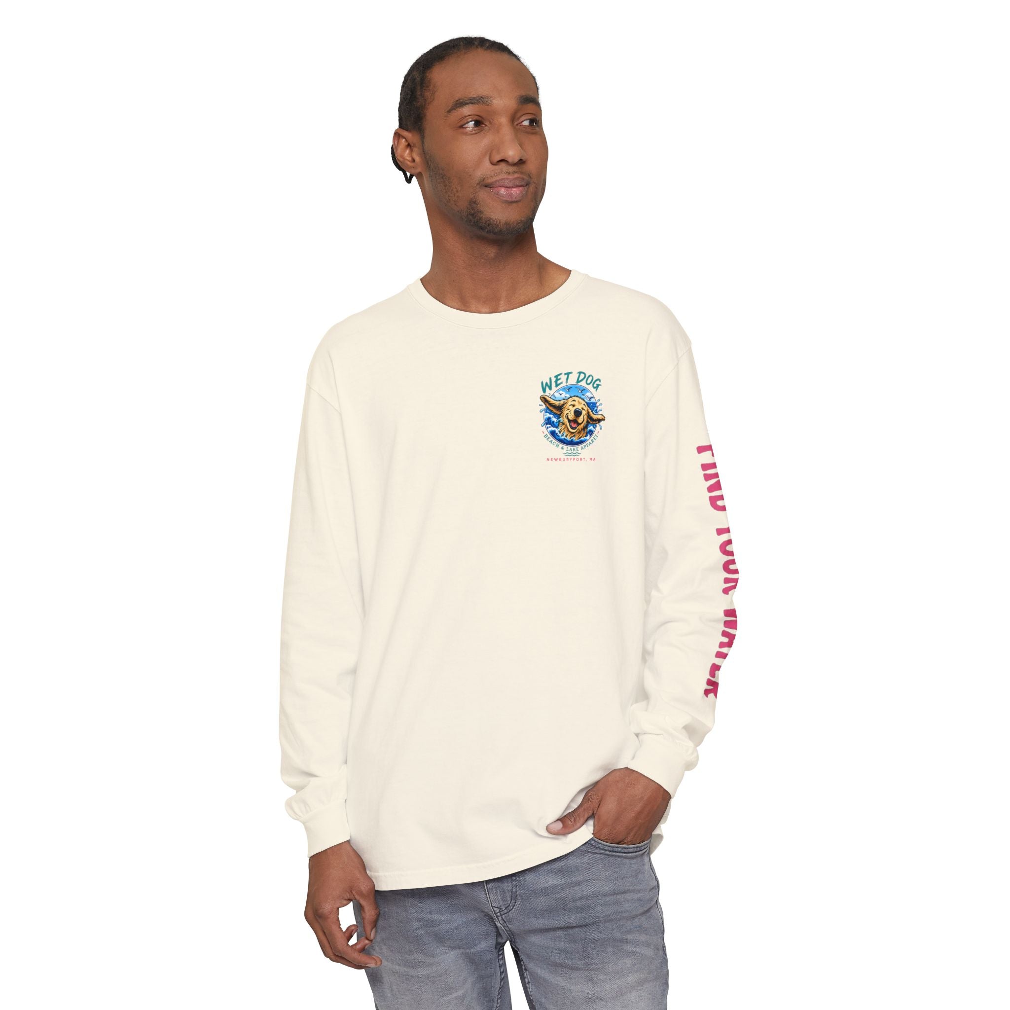 Wet Dog Locals Newburyport MA Boardwalk Long Sleeve T-Shirt | Find Your Water