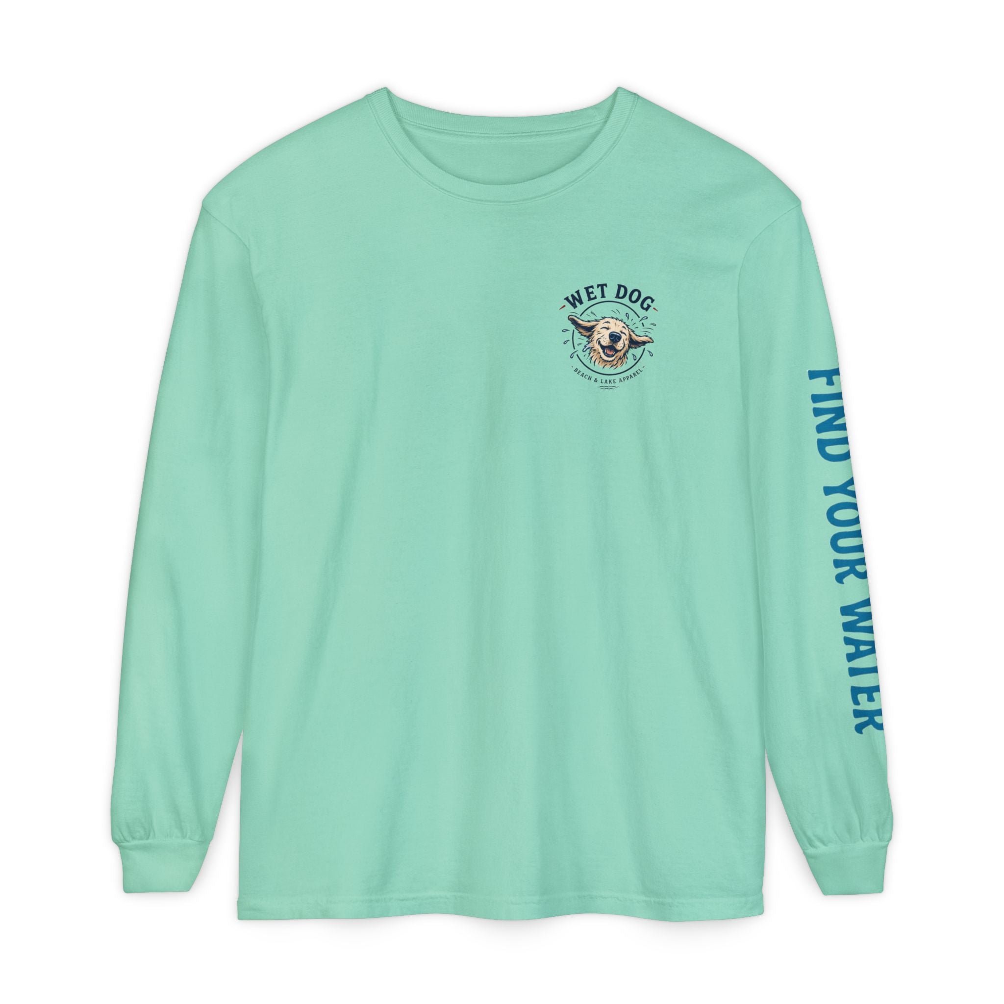 Wet Dog "Stick Collector" graphic Long Sleeve T-Shirt | find your water sleeve print