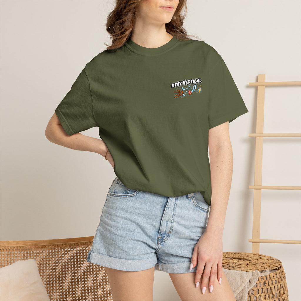 Stay Vertical Fall off Bar Stool T-shirt | Tropical Beach Bar Stool Fall