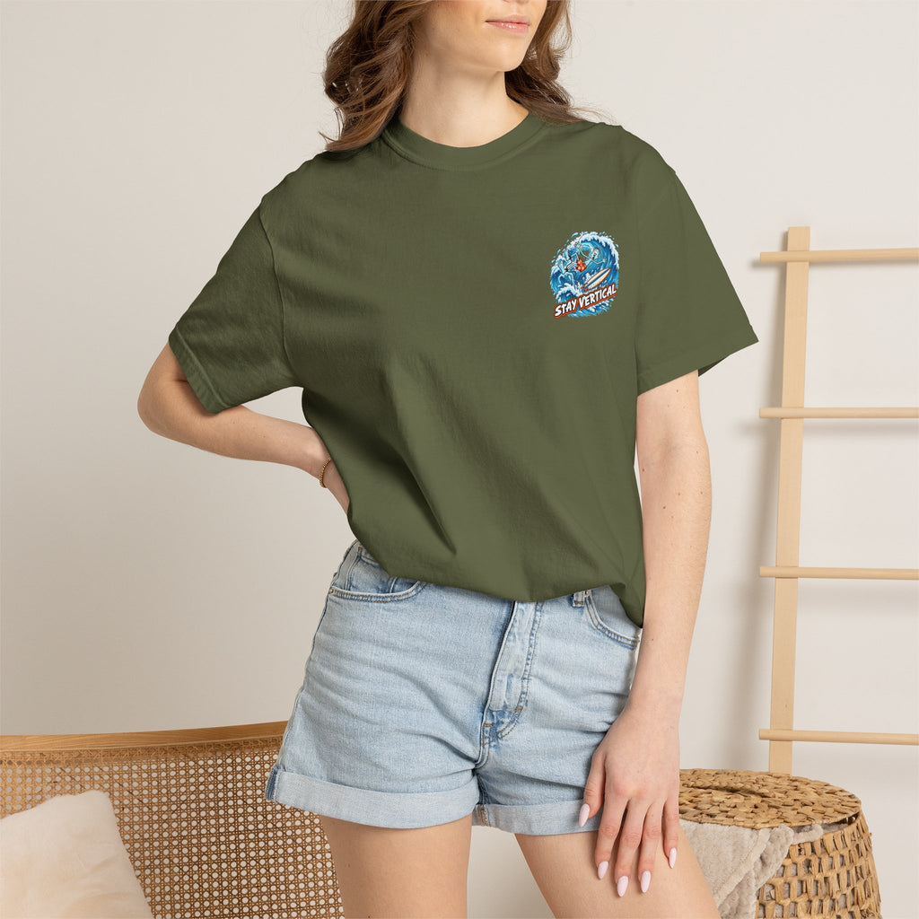 Stay Vertical Surfing Shirt | Surf Wave Sunset T-Shirt