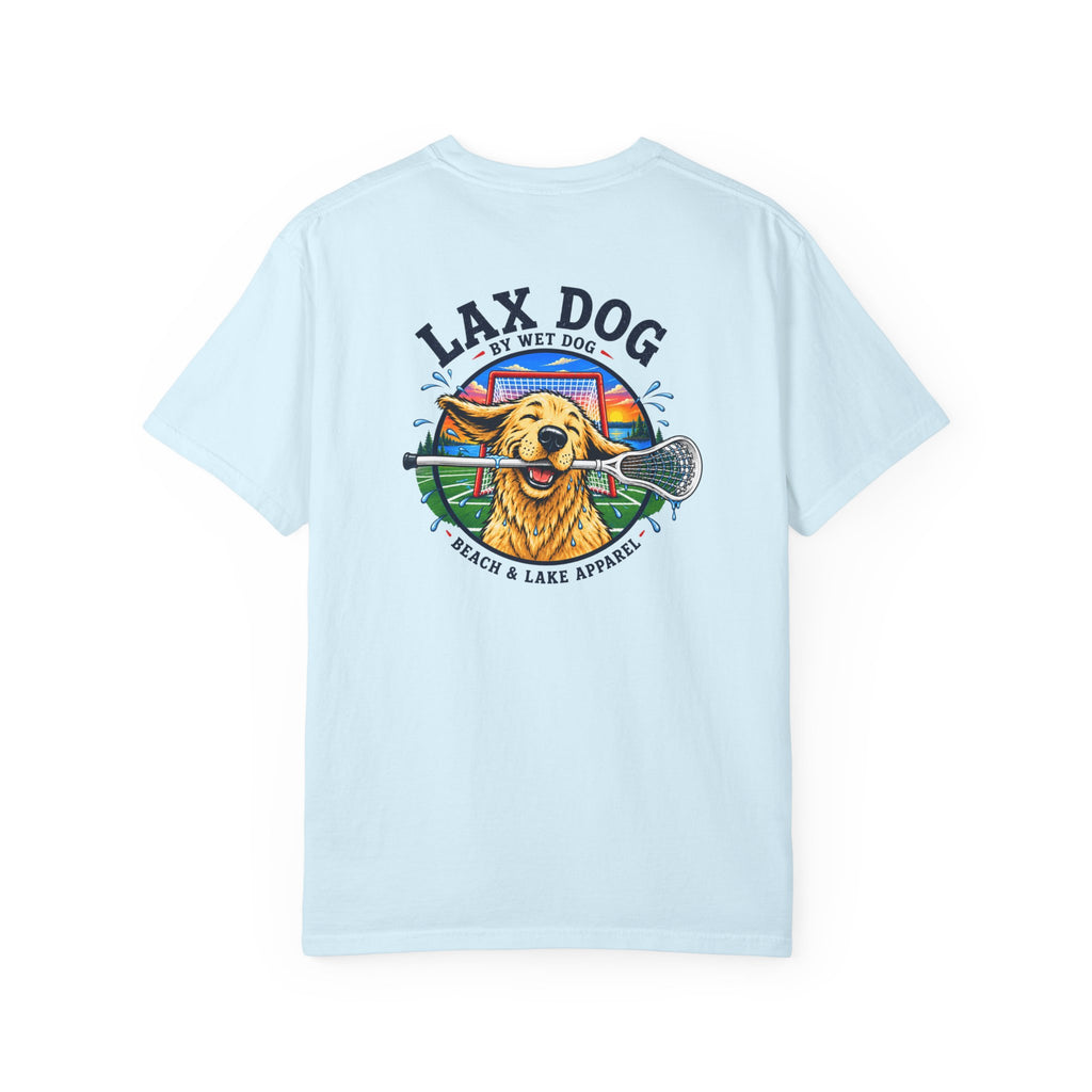 Lax Dog Unisex T-Shirt — Wet Dog Lax Lacrosse Beach Graphic Tee