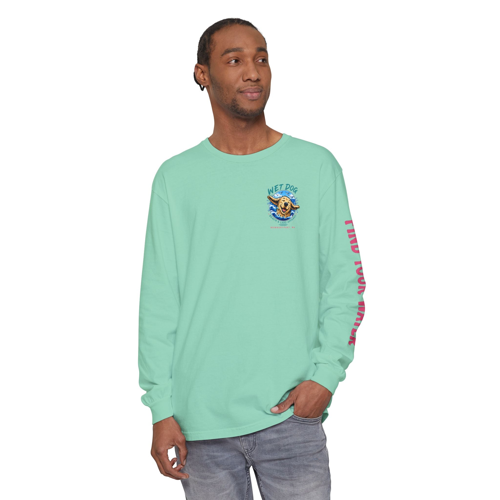 Wet Dog Locals Newburyport MA Boardwalk Long Sleeve T-Shirt | Find Your Water