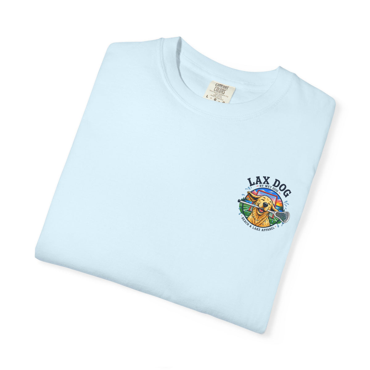 Lax Dog Unisex T-Shirt — Wet Dog Lax Lacrosse Beach Graphic Tee