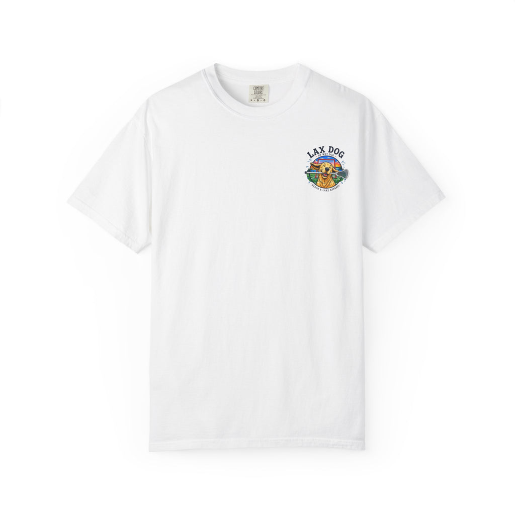 Lax Dog Unisex T-Shirt — Wet Dog Lax Lacrosse Beach Graphic Tee