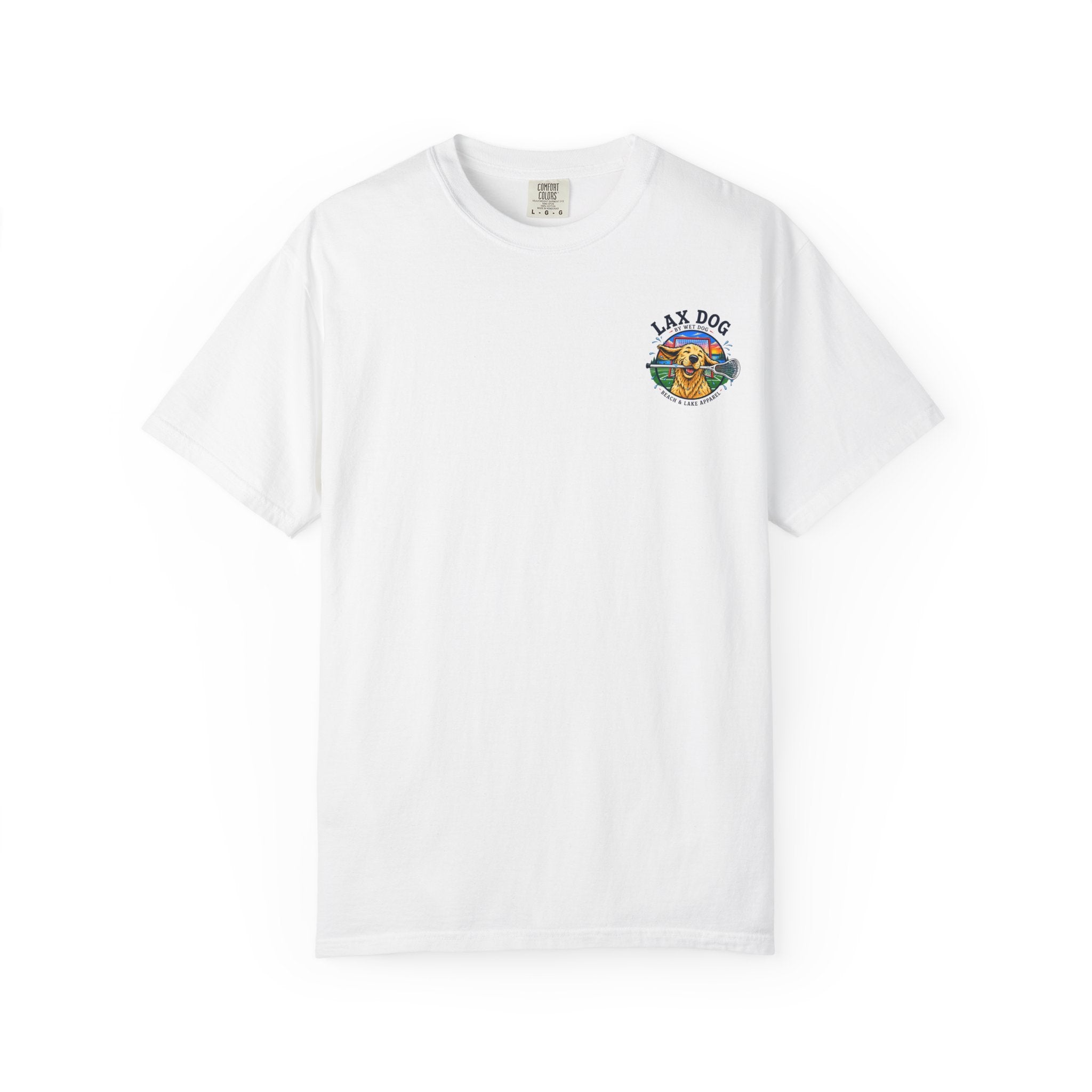 Lax Dog Unisex T-Shirt — Wet Dog Lax Lacrosse Beach Graphic Tee