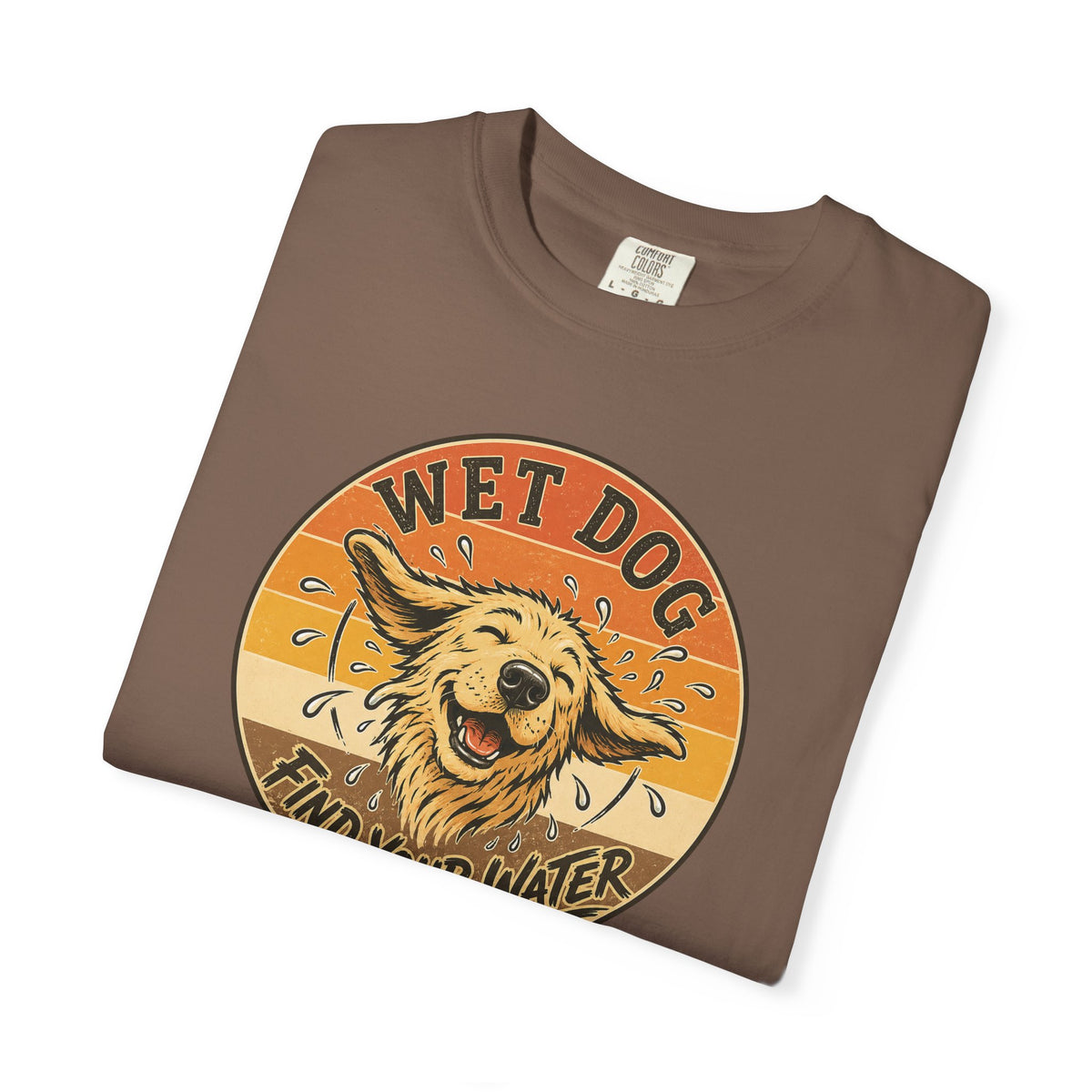 Wet Dog Find Your Water T-shirt | Retro Golden Retriever Graphic