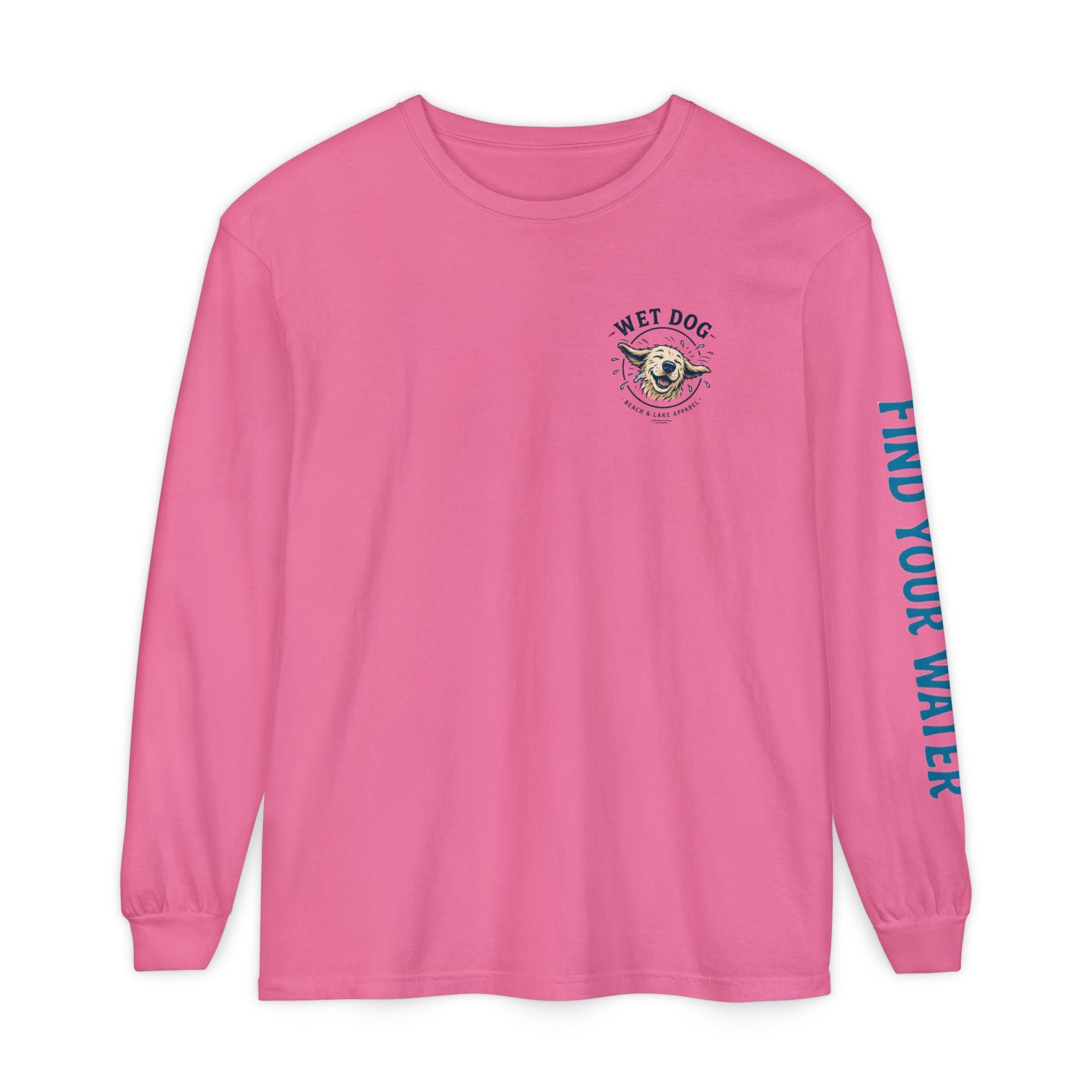 Wet Dog "Stick Collector" graphic Long Sleeve T-Shirt | find your water sleeve print