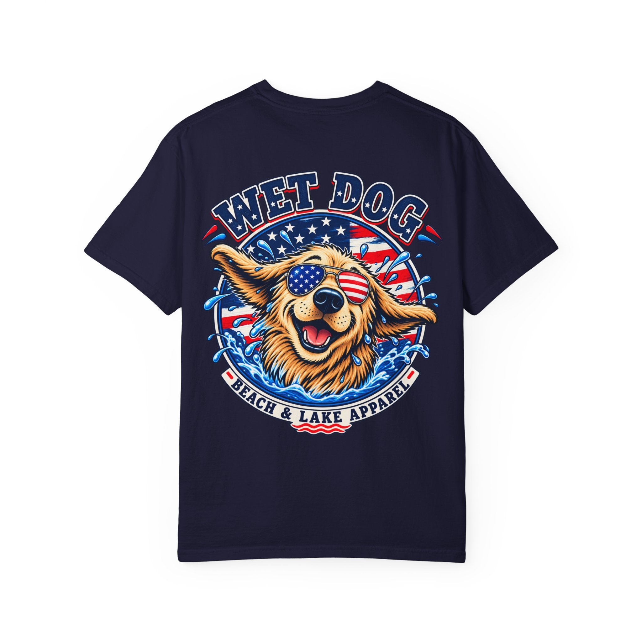 Patriotic Wet Dog T-shirt | Beach & Lake Apparel
