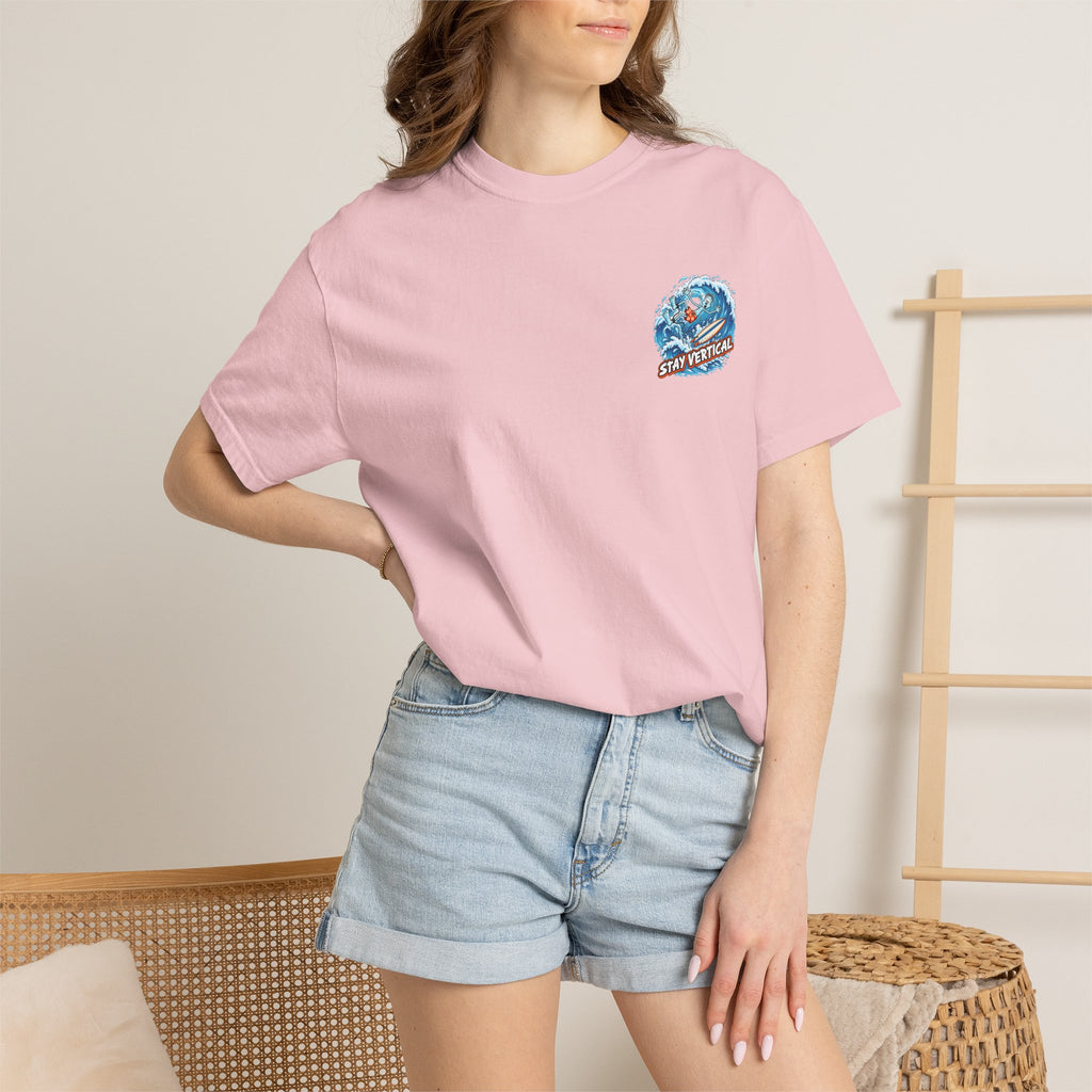 Stay Vertical Surfing Shirt | Surf Wave Sunset T-Shirt
