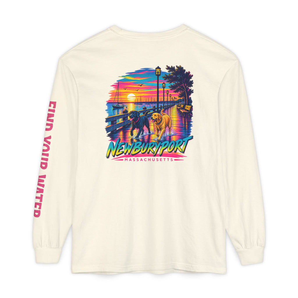Wet Dog Locals Newburyport MA Boardwalk Long Sleeve T-Shirt | Find Your Water