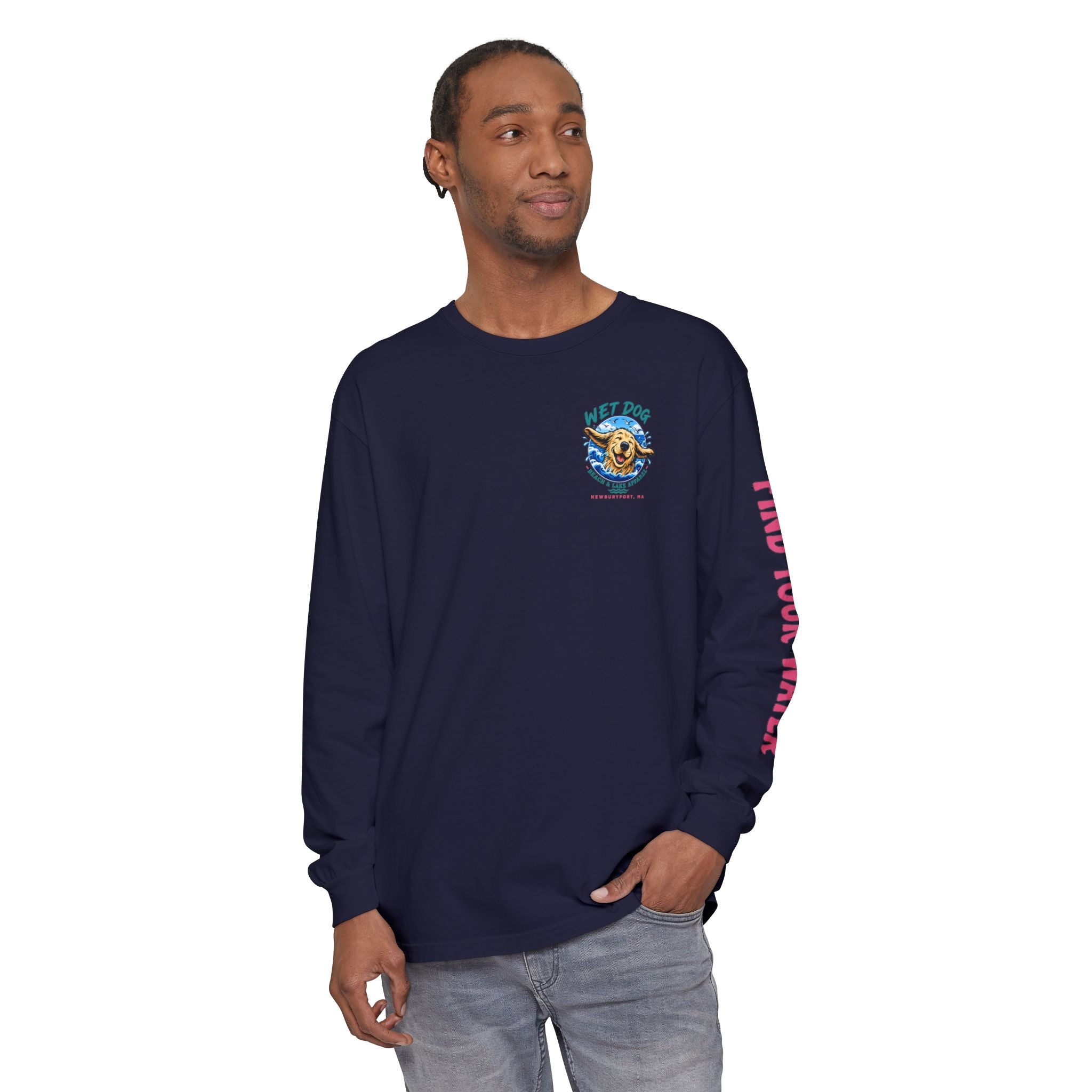 Wet Dog Locals Newburyport MA Boardwalk Long Sleeve T-Shirt | Find Your Water