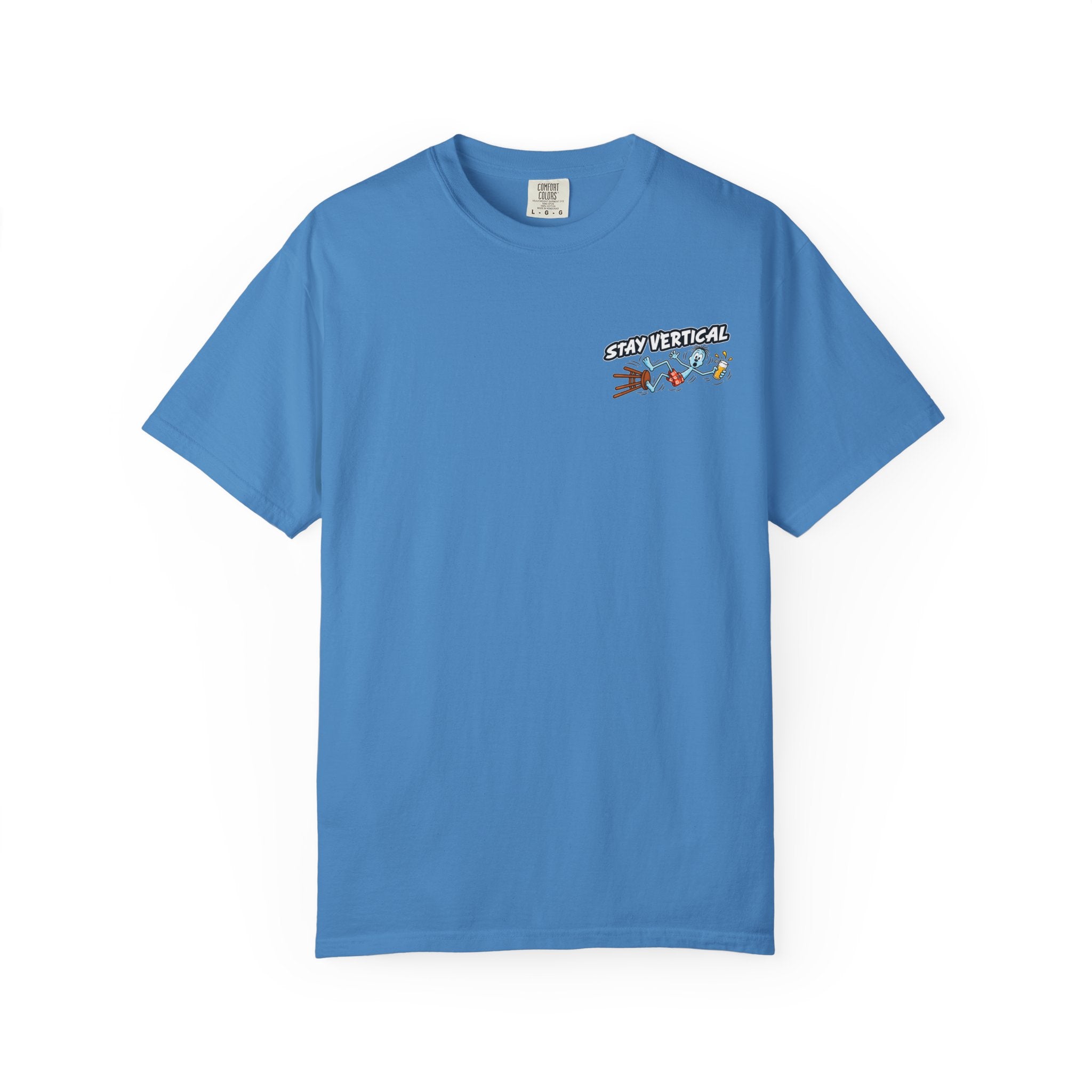 Stay Vertical Fall off Bar Stool T-shirt | Tropical Beach Bar Stool Fall