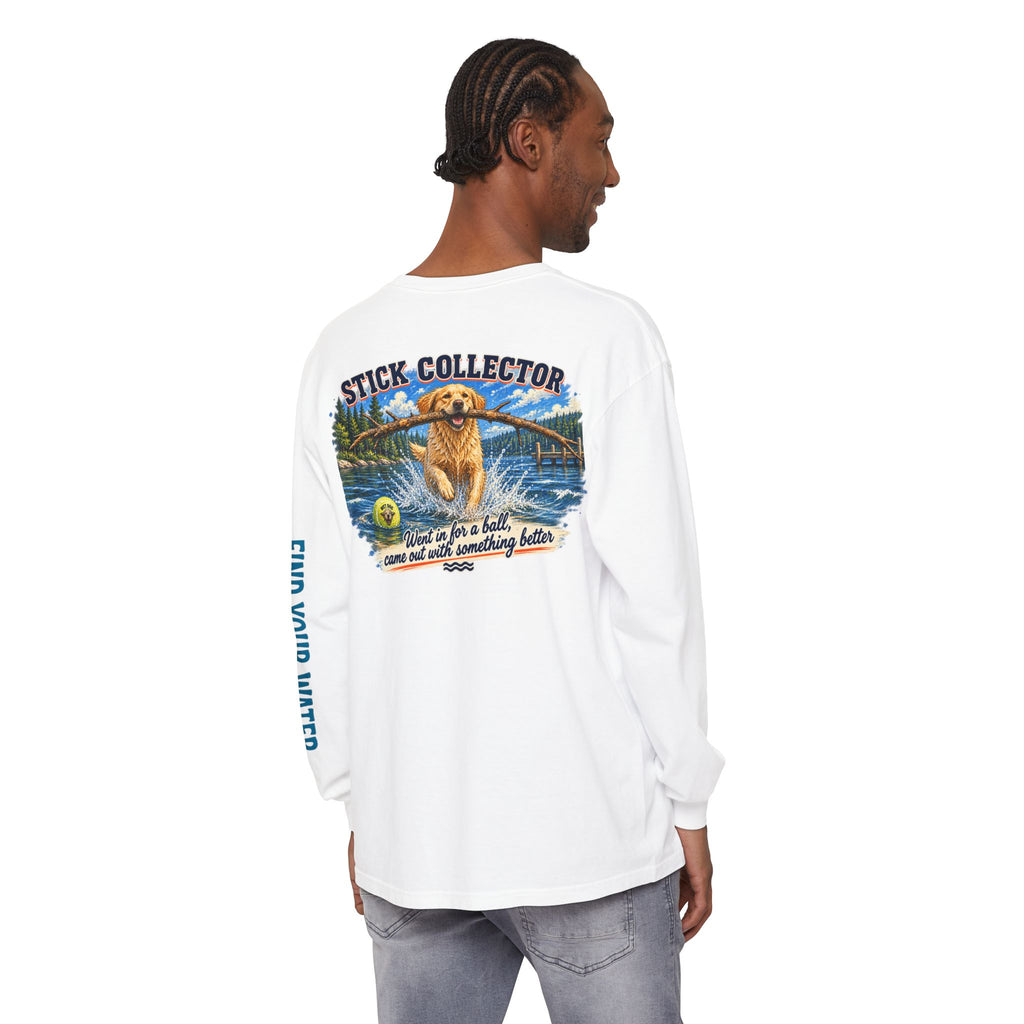 Wet Dog "Stick Collector" graphic Long Sleeve T-Shirt | find your water sleeve print
