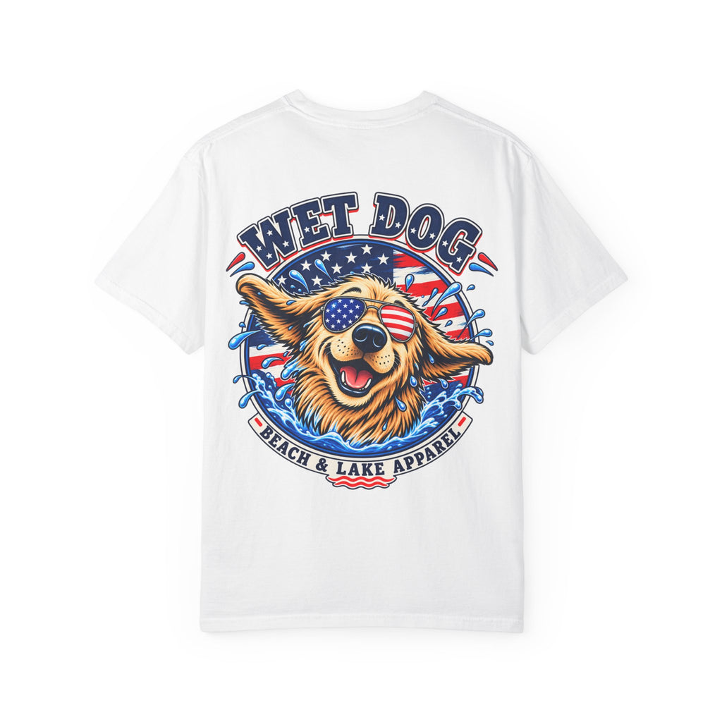 Patriotic Wet Dog T-shirt | Beach & Lake Apparel