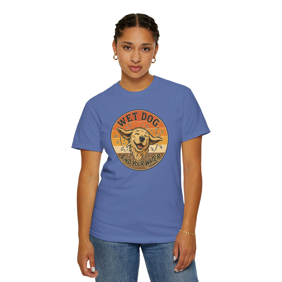 Wet Dog Find Your Water T-shirt | Retro Golden Retriever Graphic
