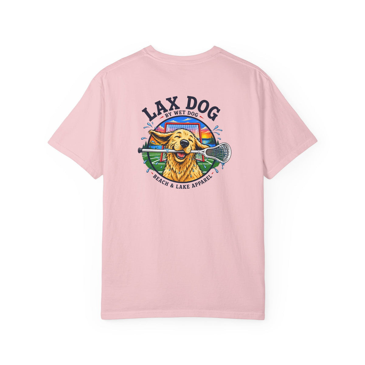 Lax Dog Unisex T-Shirt — Wet Dog Lax Lacrosse Beach Graphic Tee
