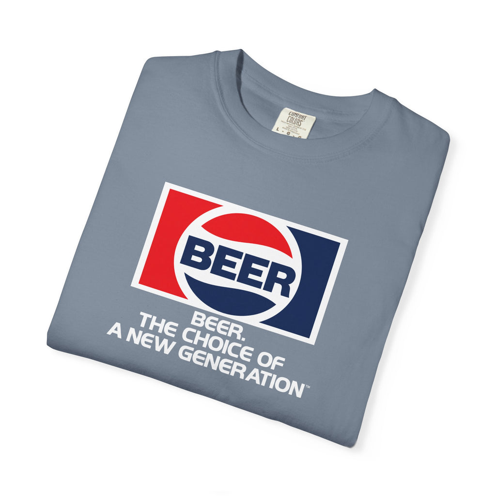 Beer Generation — Retro Red & Blue Beverage Graphic Tee