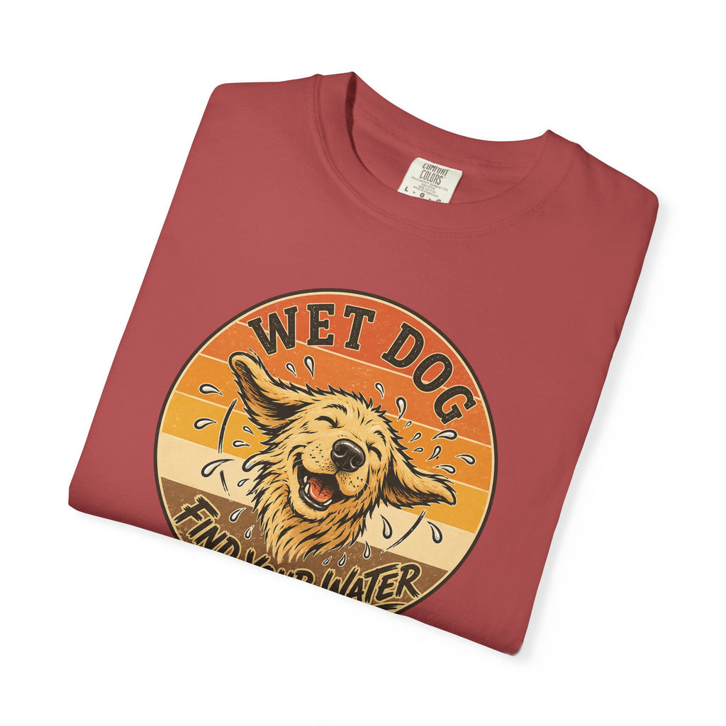 Wet Dog Find Your Water T-shirt | Retro Golden Retriever Graphic