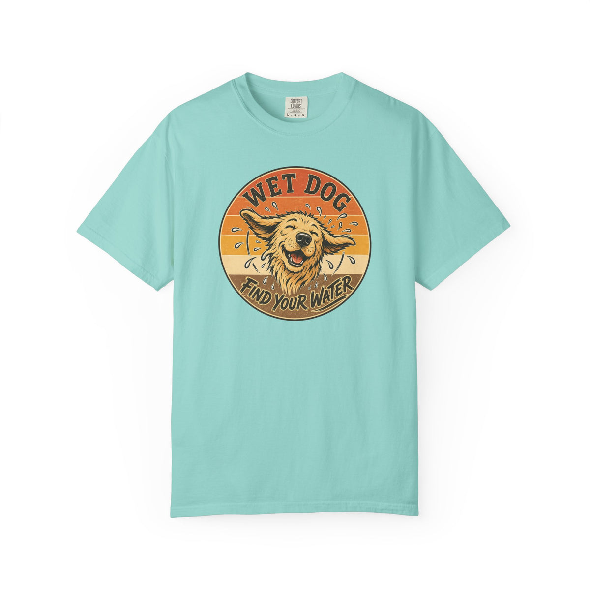 Wet Dog Find Your Water T-shirt | Retro Golden Retriever Graphic