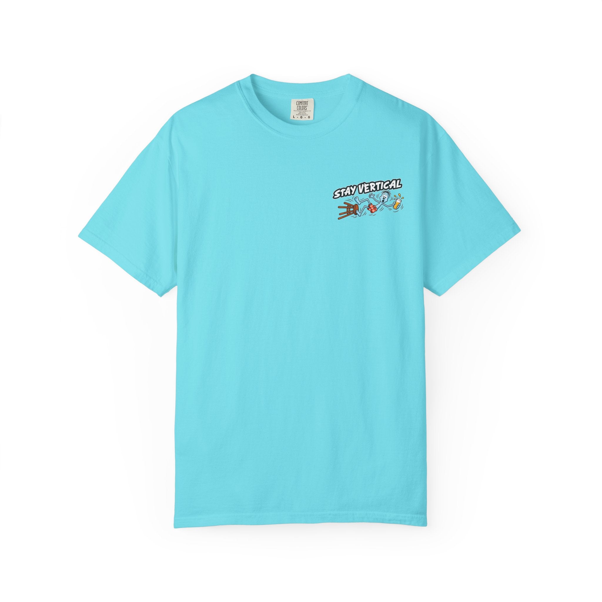 Stay Vertical Fall off Bar Stool T-shirt | Tropical Beach Bar Stool Fall
