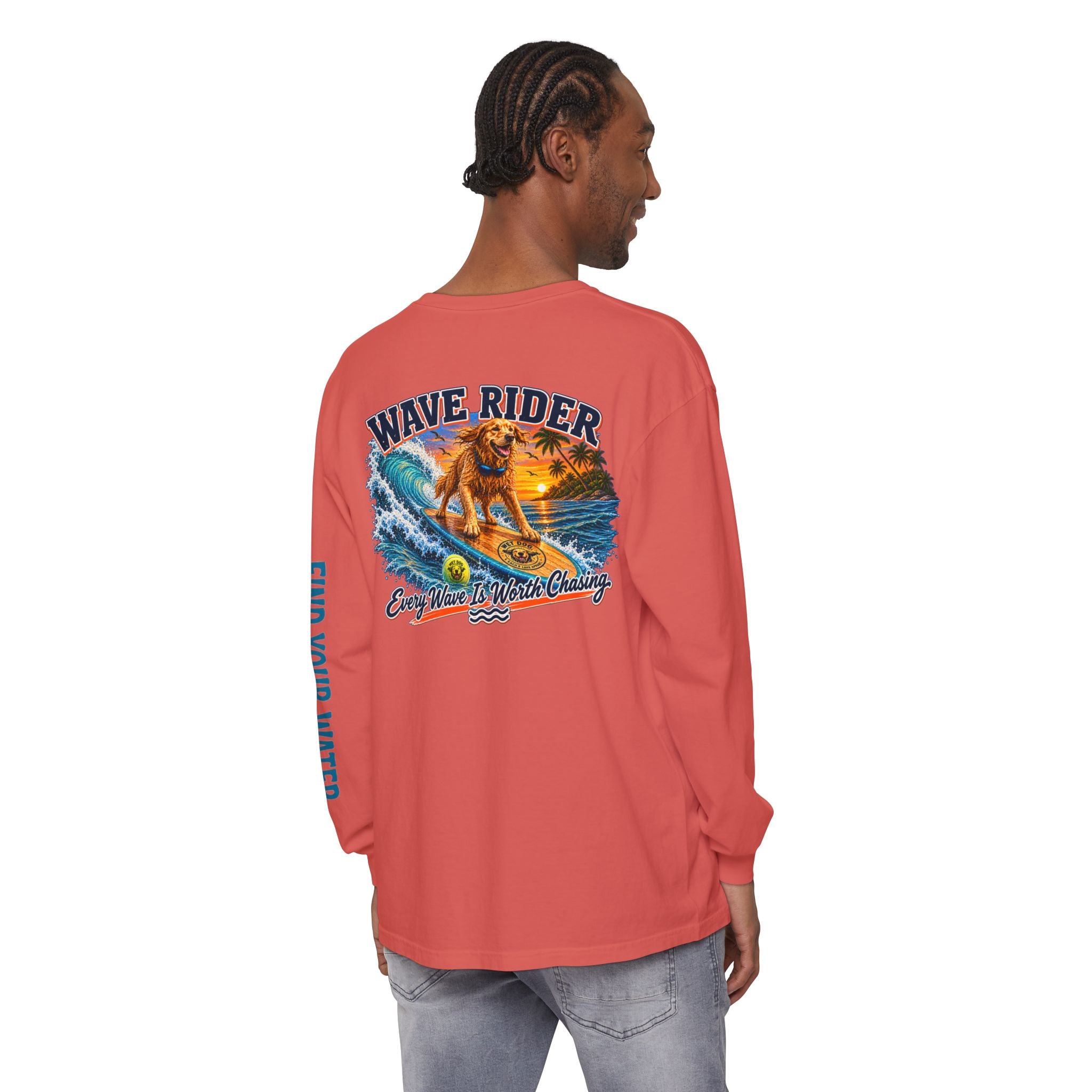 Wet Dog "Wave Rider" Long Sleeve T-Shirt | Find Your Water sleeve print