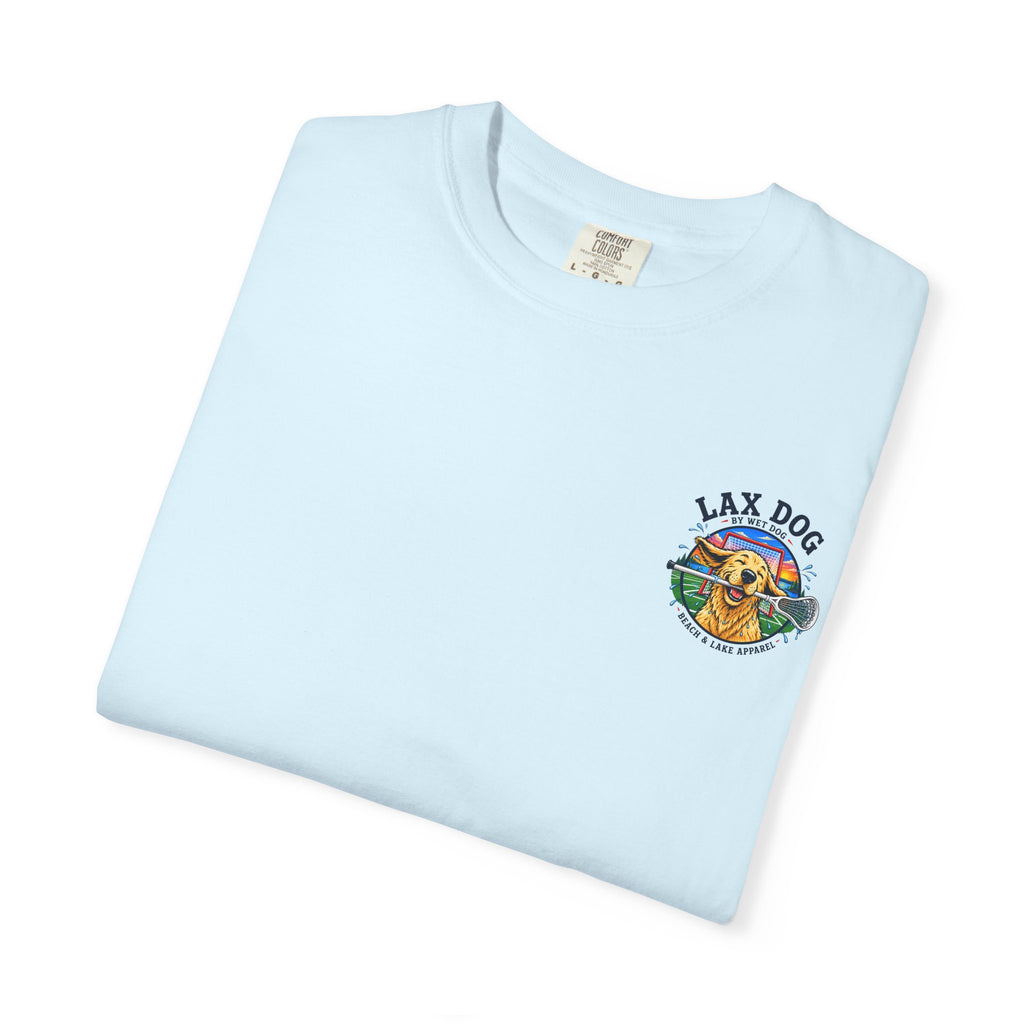 Lax Dog Unisex T-Shirt — Wet Dog Lax Lacrosse Beach Graphic Tee