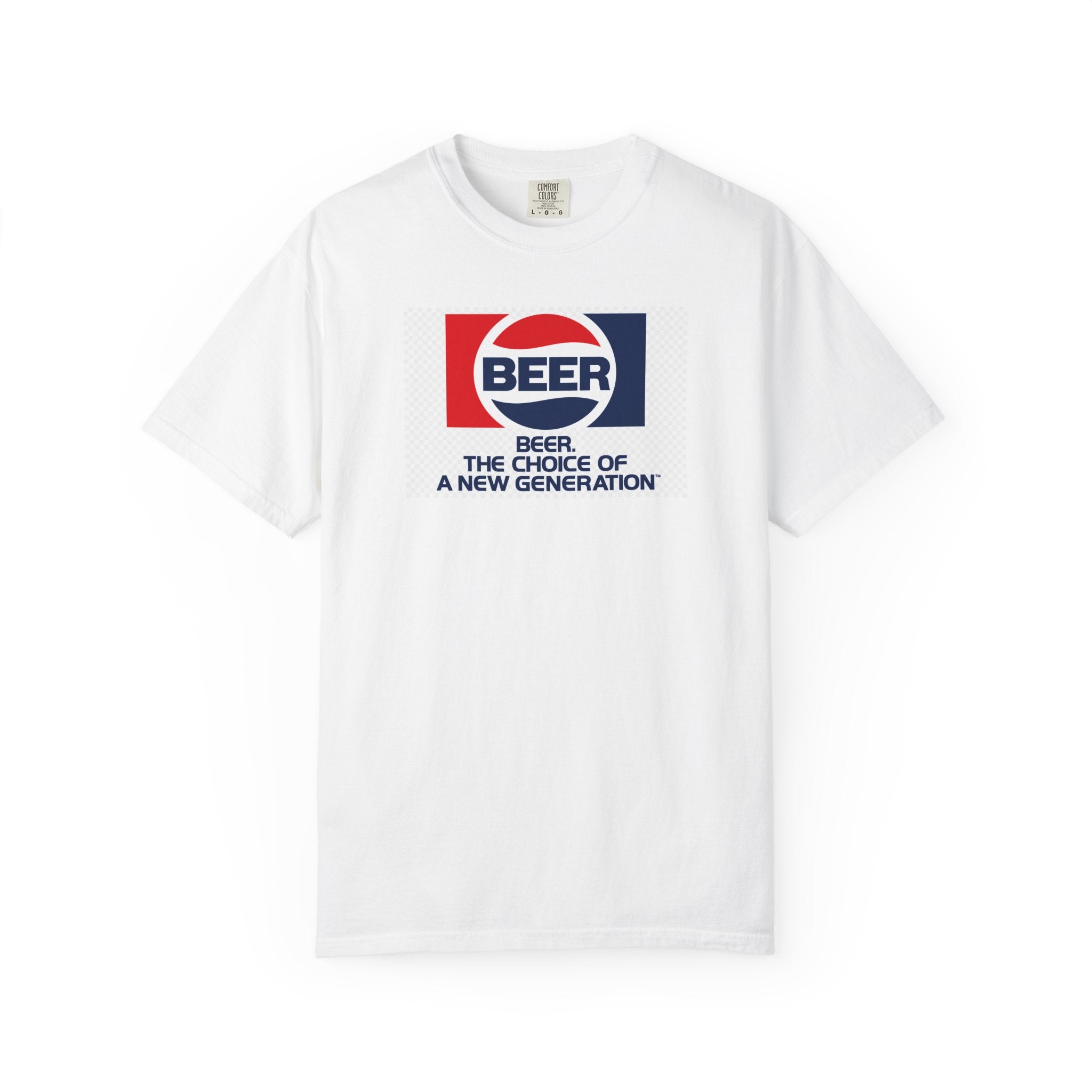 Beer Generation — Retro Red & Blue Beverage Graphic Tee