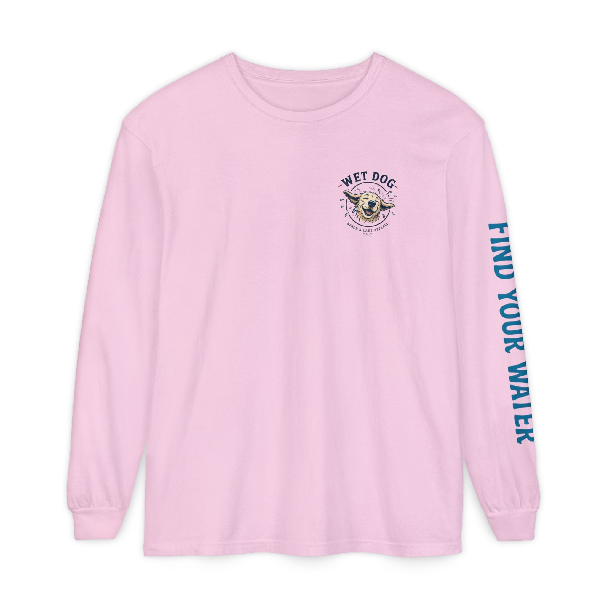 Wet Dog "Stick Collector" graphic Long Sleeve T-Shirt | find your water sleeve print