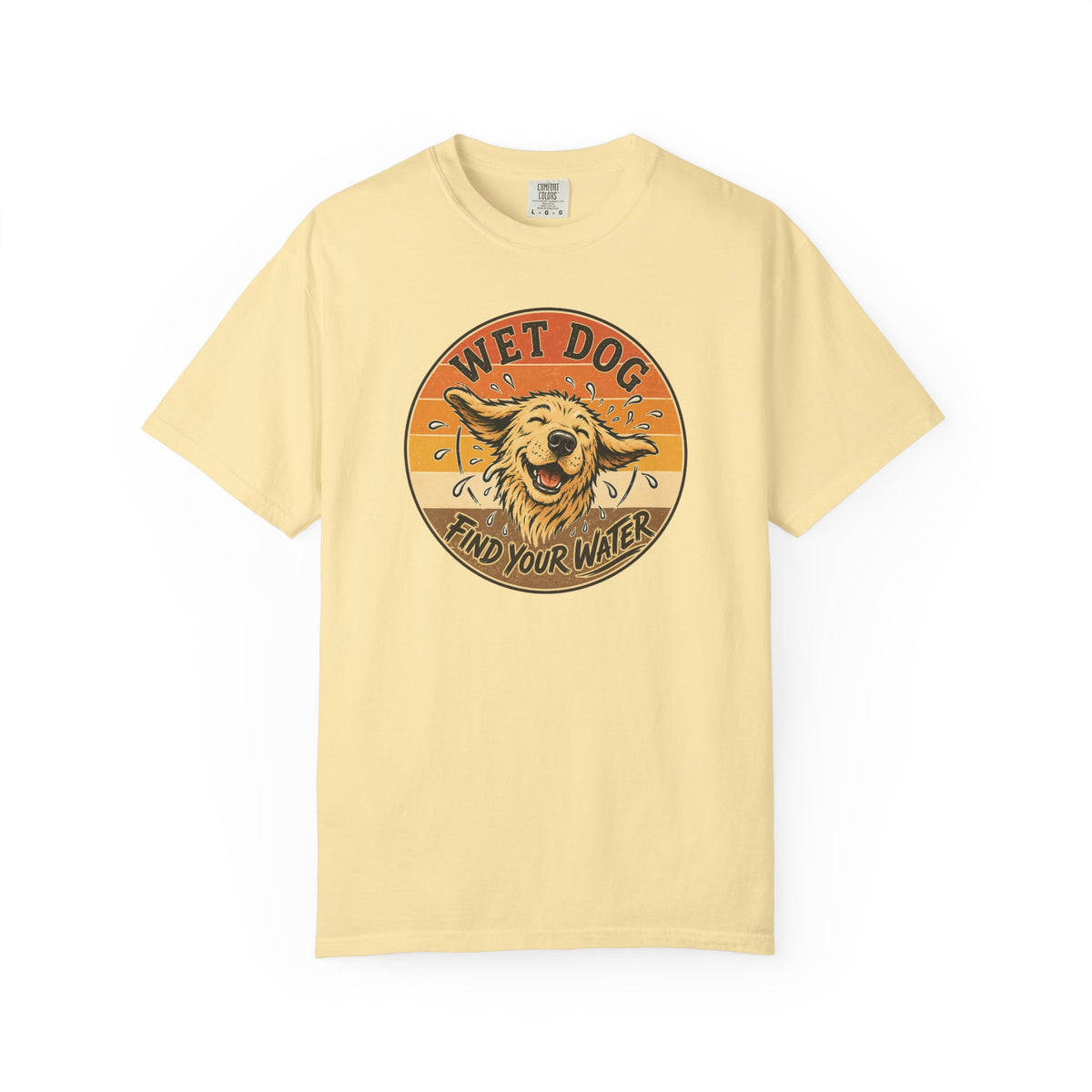 Wet Dog Find Your Water T-shirt | Retro Golden Retriever Graphic