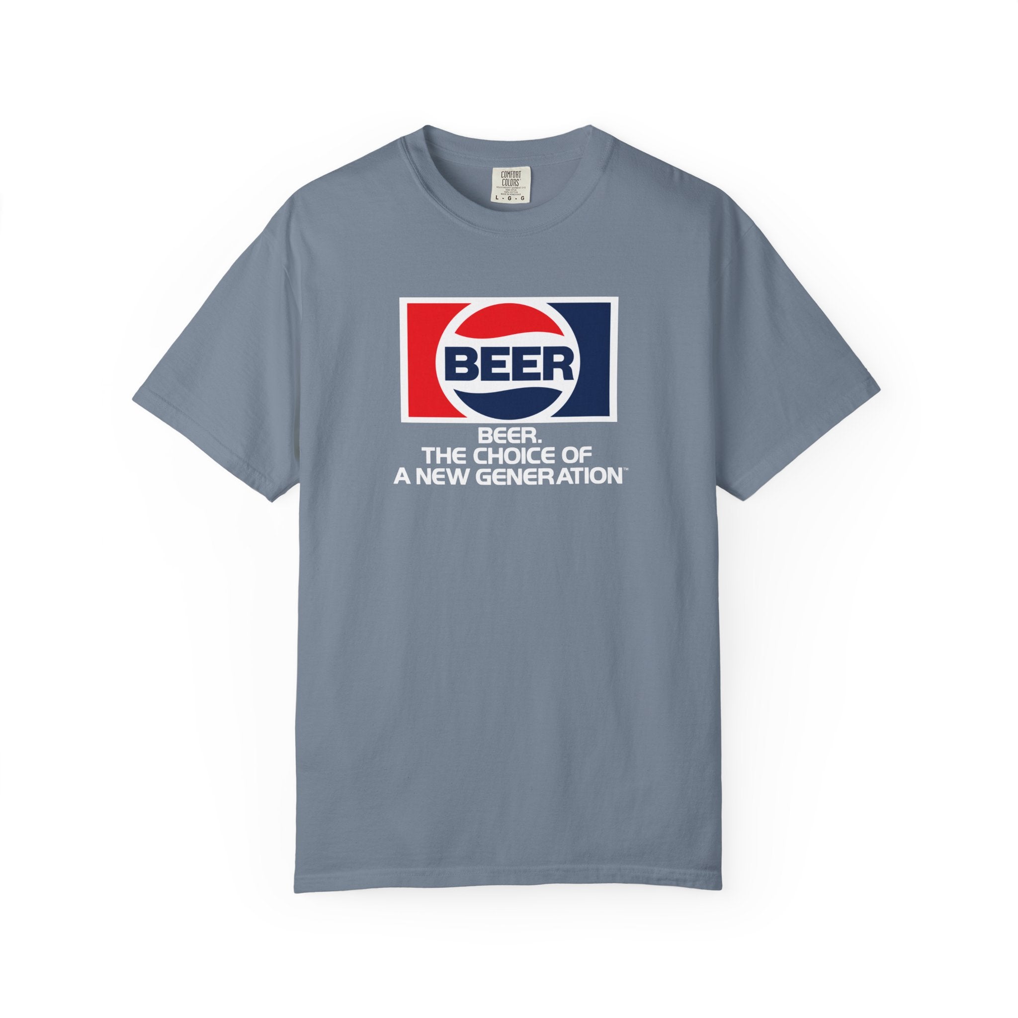 Beer Generation — Retro Red & Blue Beverage Graphic Tee