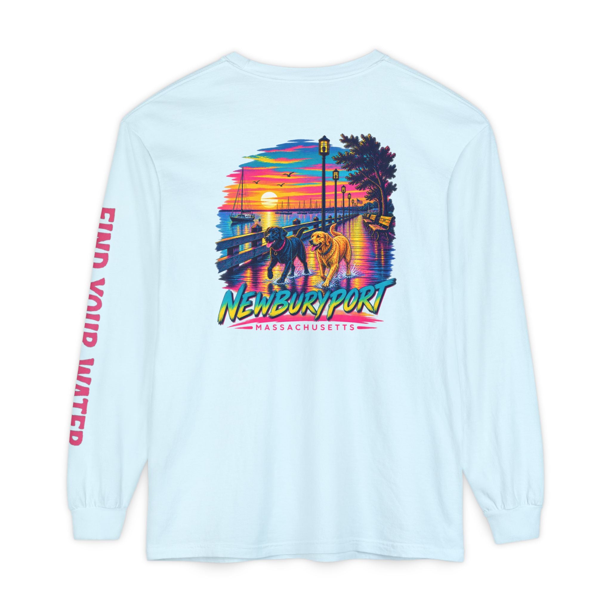 Wet Dog Locals Newburyport MA Boardwalk Long Sleeve T-Shirt | Find Your Water
