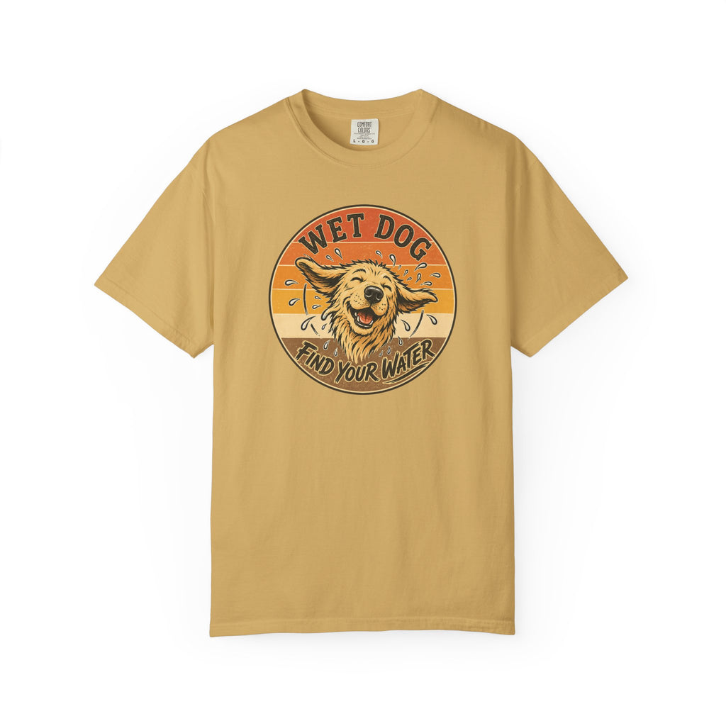Wet Dog Find Your Water T-shirt | Retro Golden Retriever Graphic