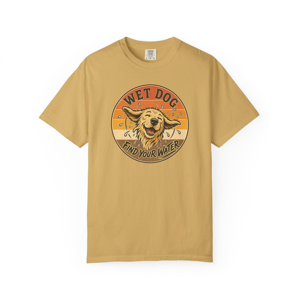 Wet Dog Find Your Water T-shirt | Retro Golden Retriever Graphic