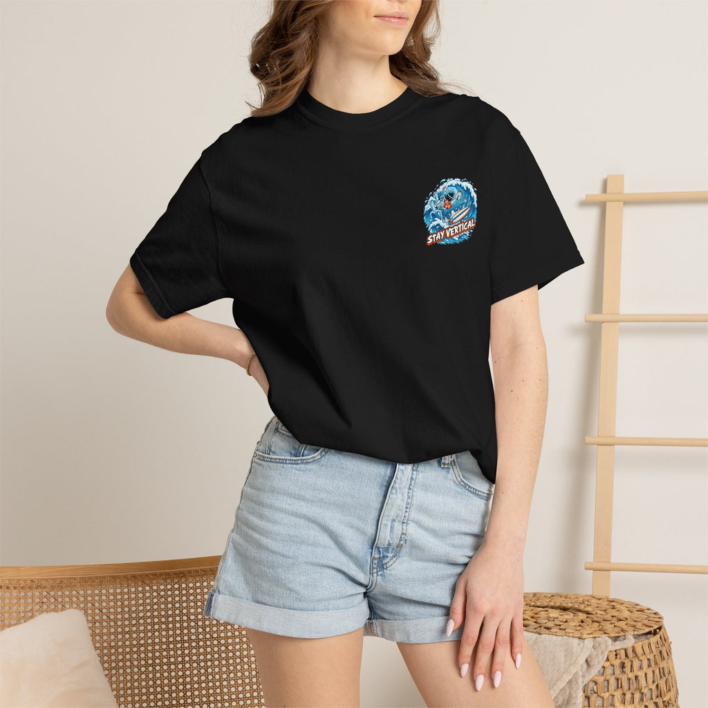 Stay Vertical Surfing Shirt | Surf Wave Sunset T-Shirt