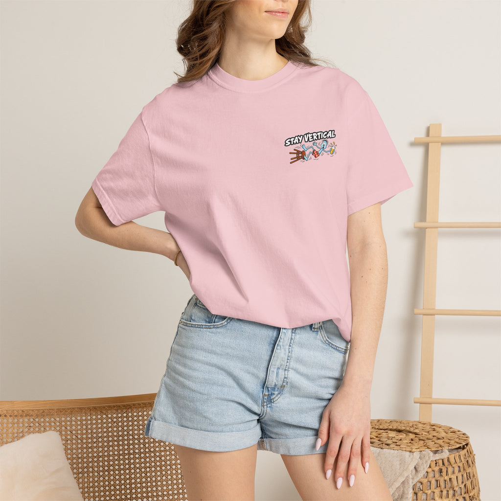 Stay Vertical Fall off Bar Stool T-shirt | Tropical Beach Bar Stool Fall