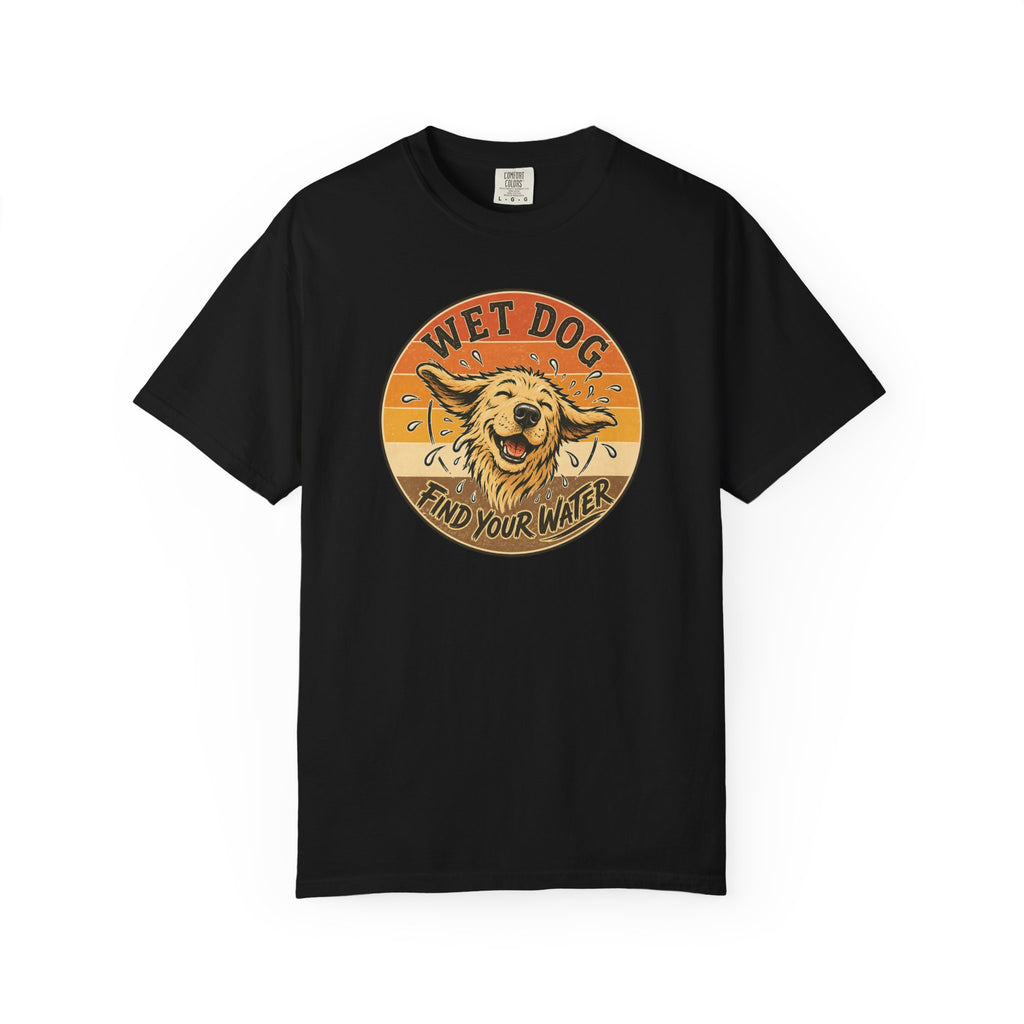 Wet Dog Find Your Water T-shirt | Retro Golden Retriever Graphic