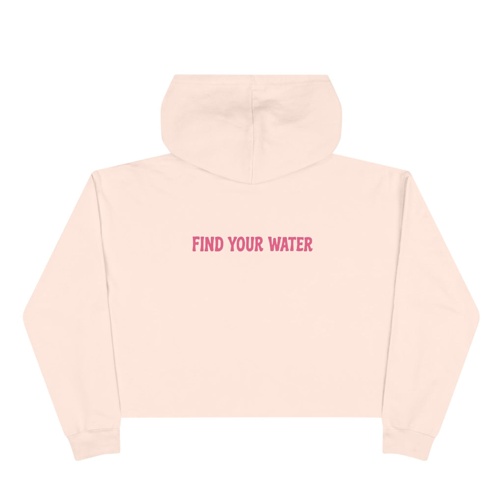 Wet Dog Cropped Hoodie — “Find Your Water” Cute Dog Graphic Crop Sweatshirt